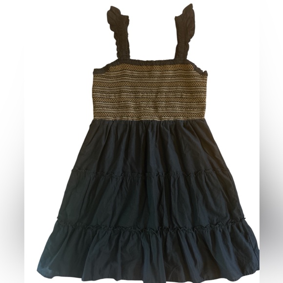 J. Crew Brown and Black Smocked Mini Sundress - Picture 6 of 7